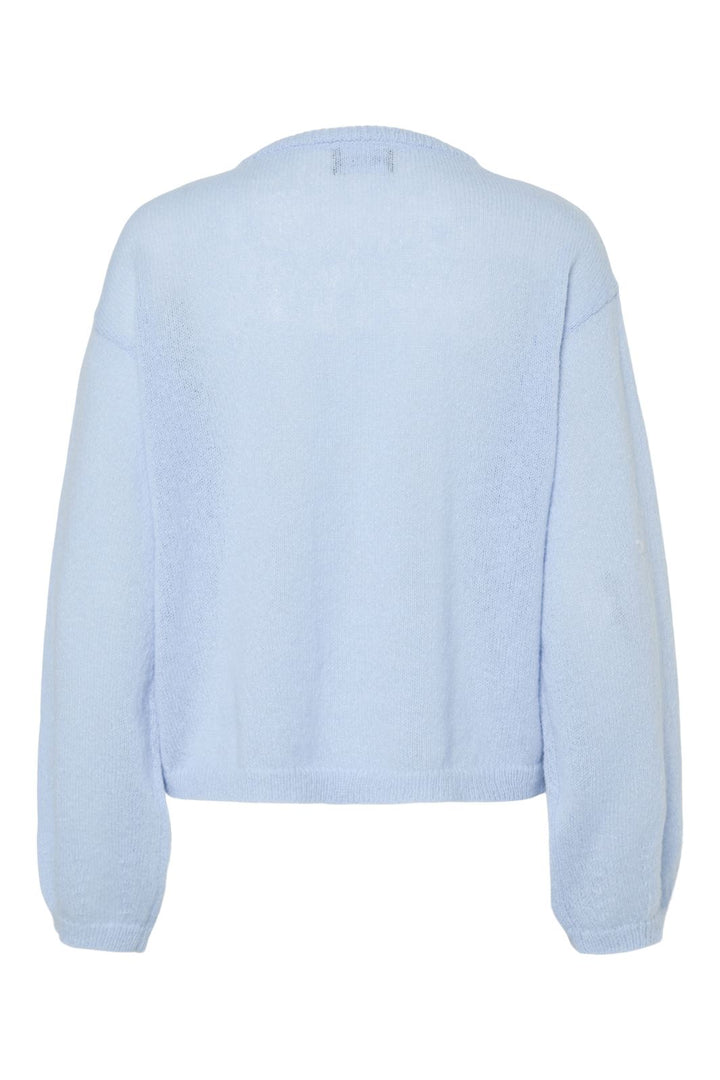 Pieces - Pcida Ls O-Neck Knit Pwp Mm - 4742185 Cashmere Blue