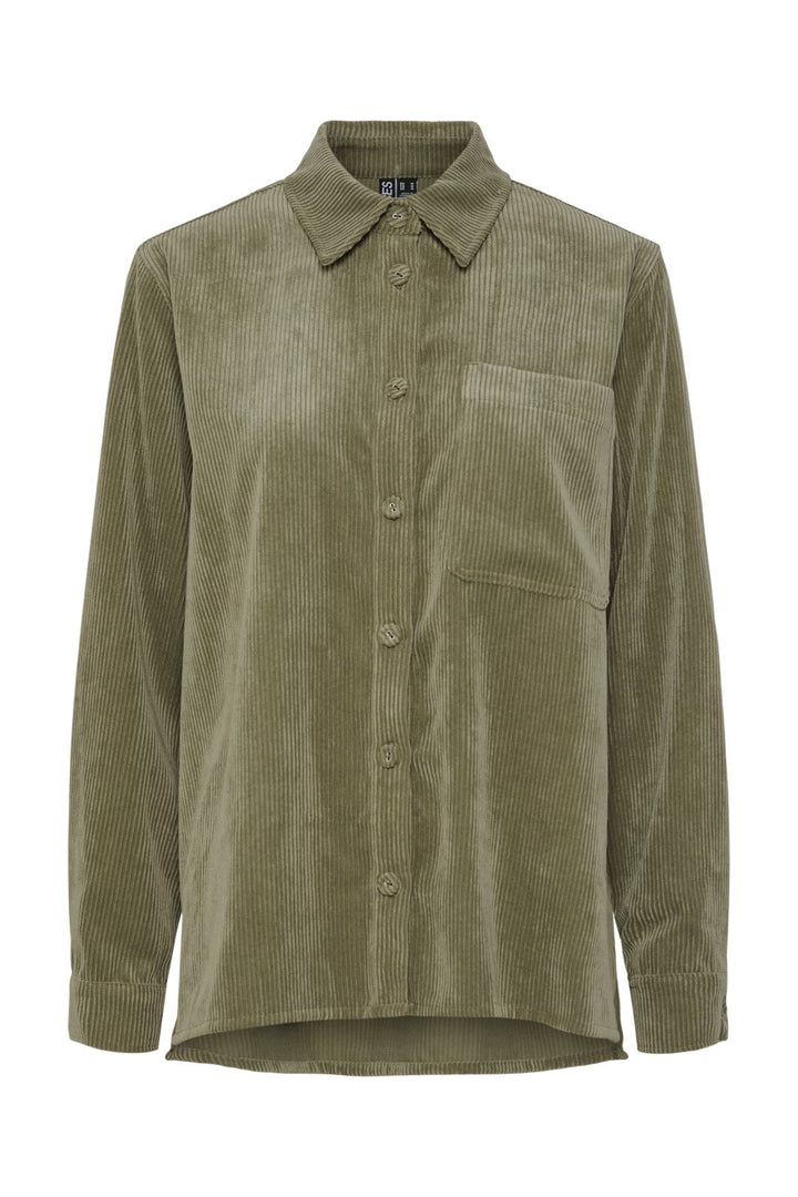 Pieces - Pcjeffi Ls Shirt Mm - 4656020 Deep Lichen Green