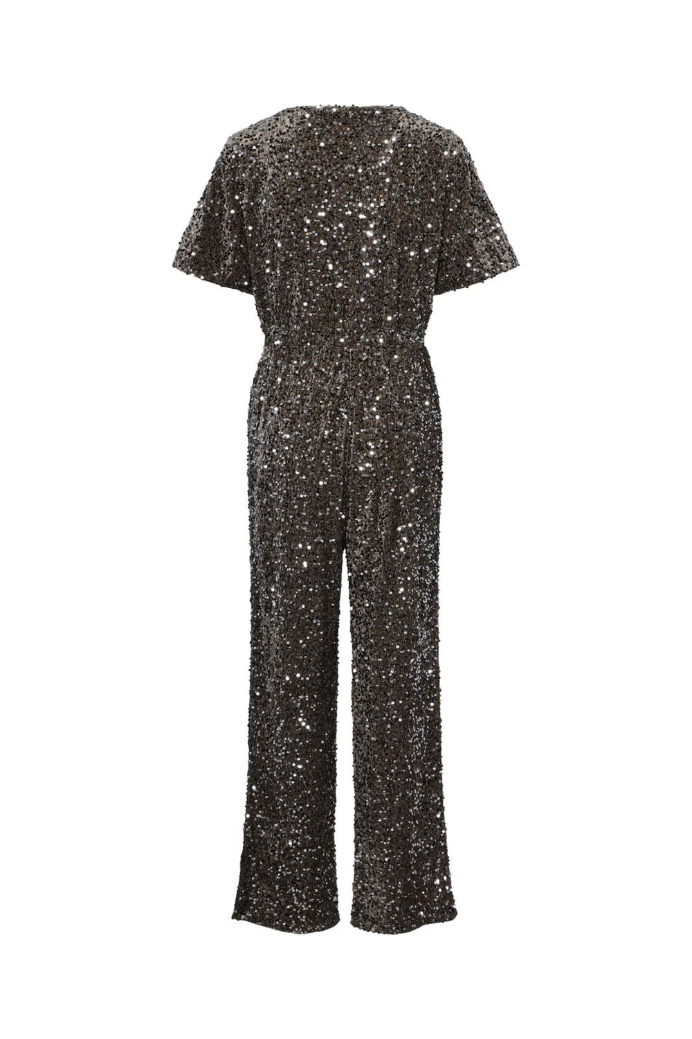 Pieces - Pckam Ss Jumpsuit - 4641546 Morel Silver Sequins