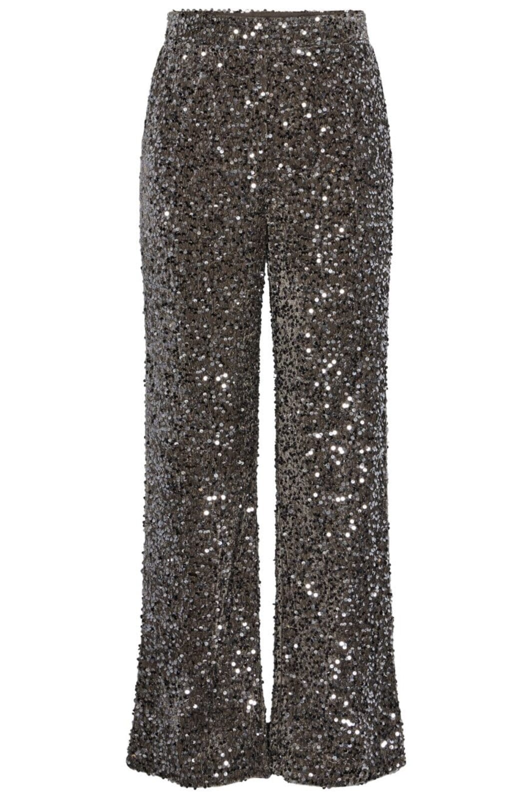 Pieces - Pckam Wide Pant - 4641530 Morel Silver Sequins Bukser 