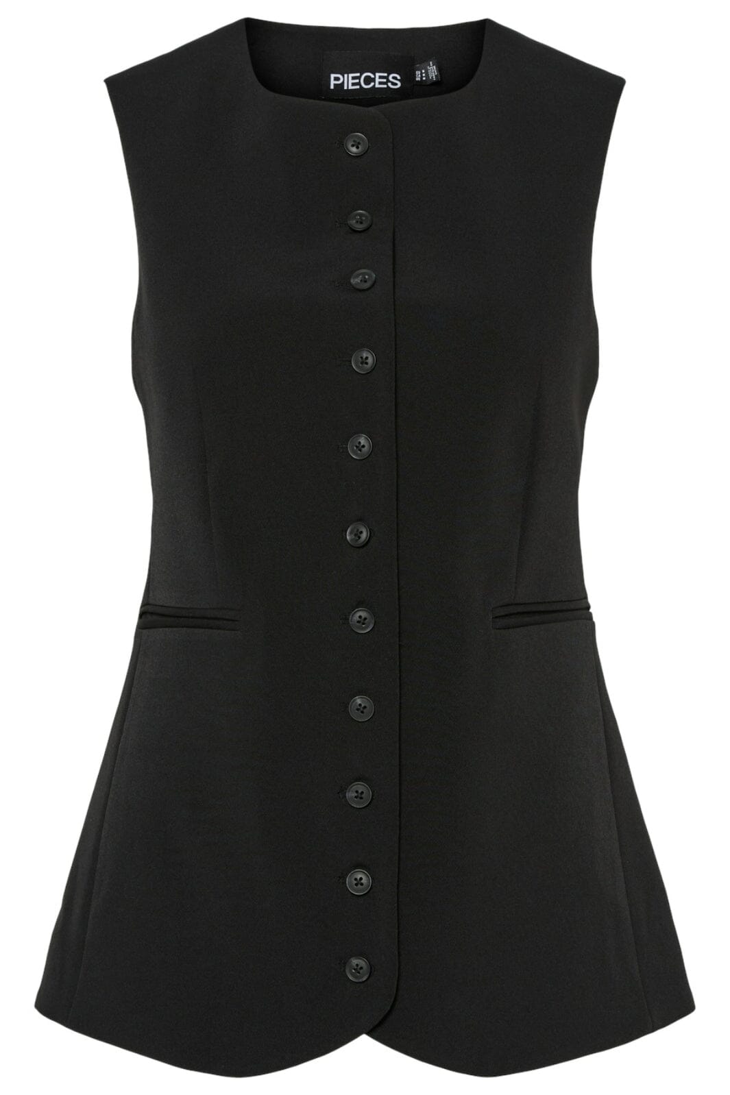 Pieces - Pckamil Sl O-Neck Long Vest - 4814472 Black