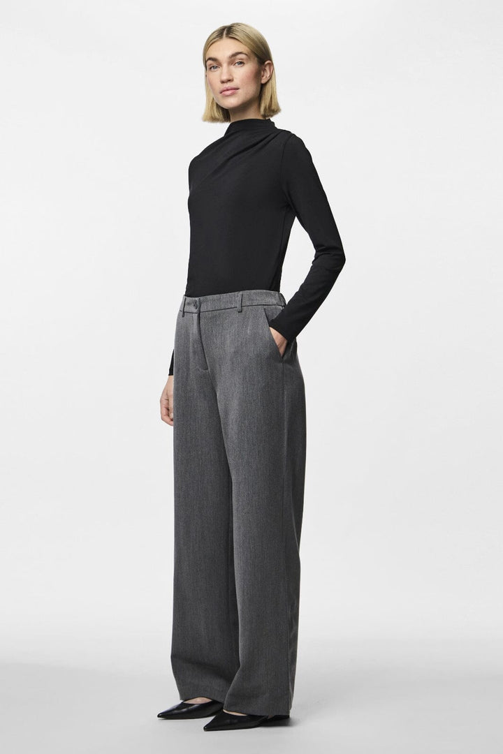 Pieces - Pckamil Wide Pant - 4673961 Dark Grey Melange