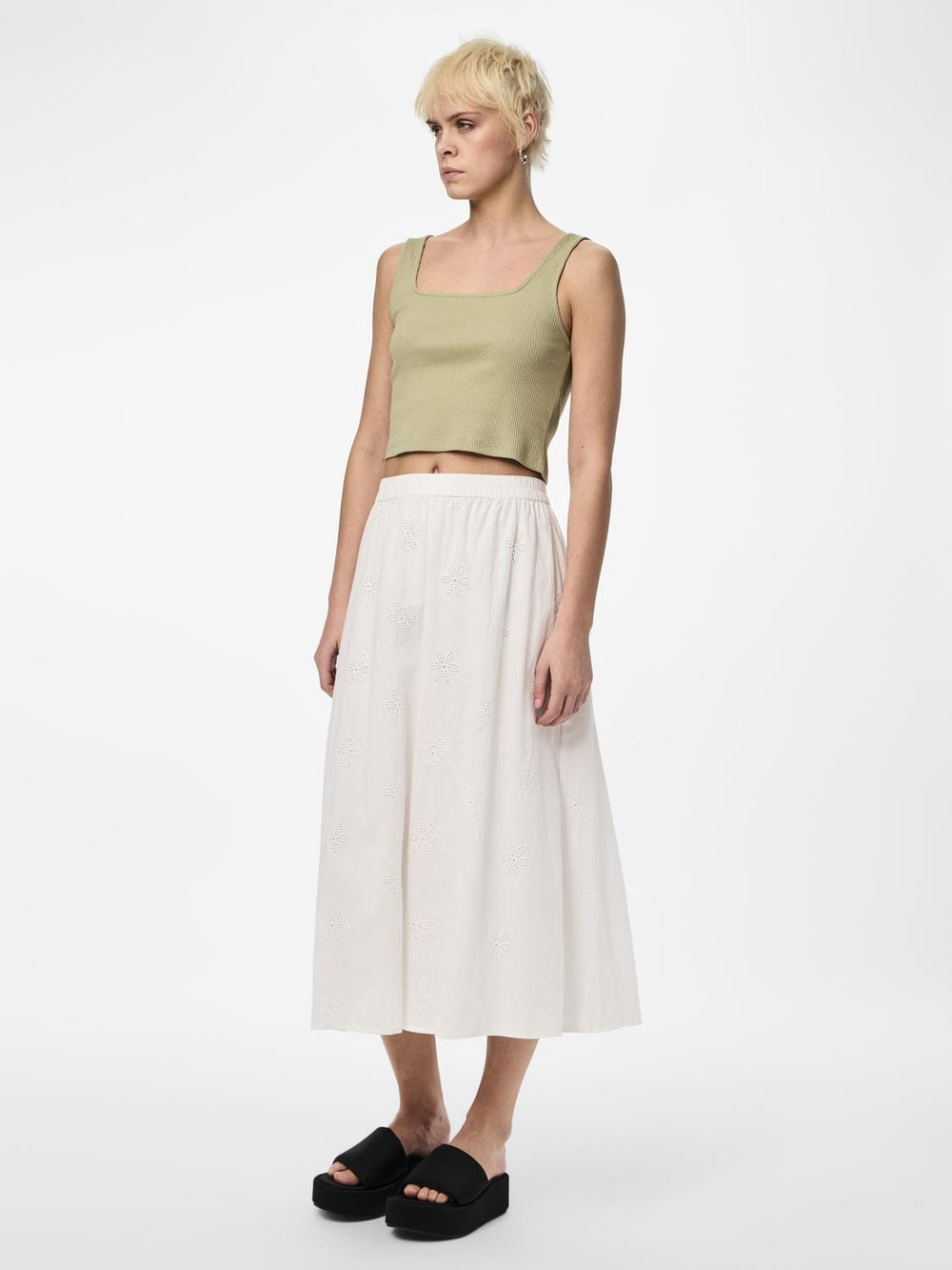 Pieces - Pckilli Long Skirt - 4516379 Cloud Dancer Nederdele 