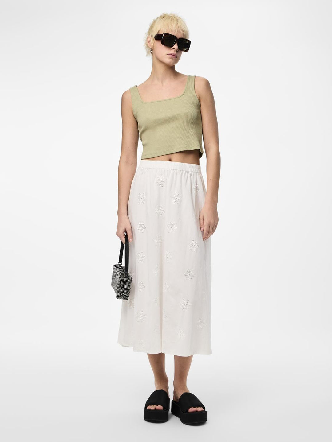 Pieces - Pckilli Long Skirt - 4516379 Cloud Dancer Nederdele 