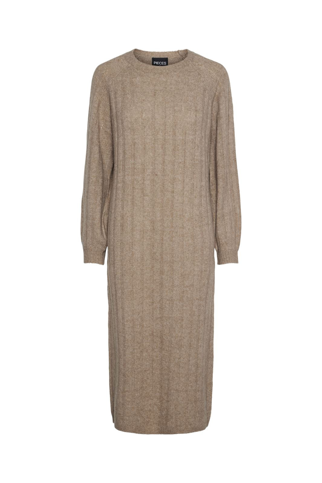 Pieces - Pcmaggy Ls Knit Dress - 4542704 Taupe Gray