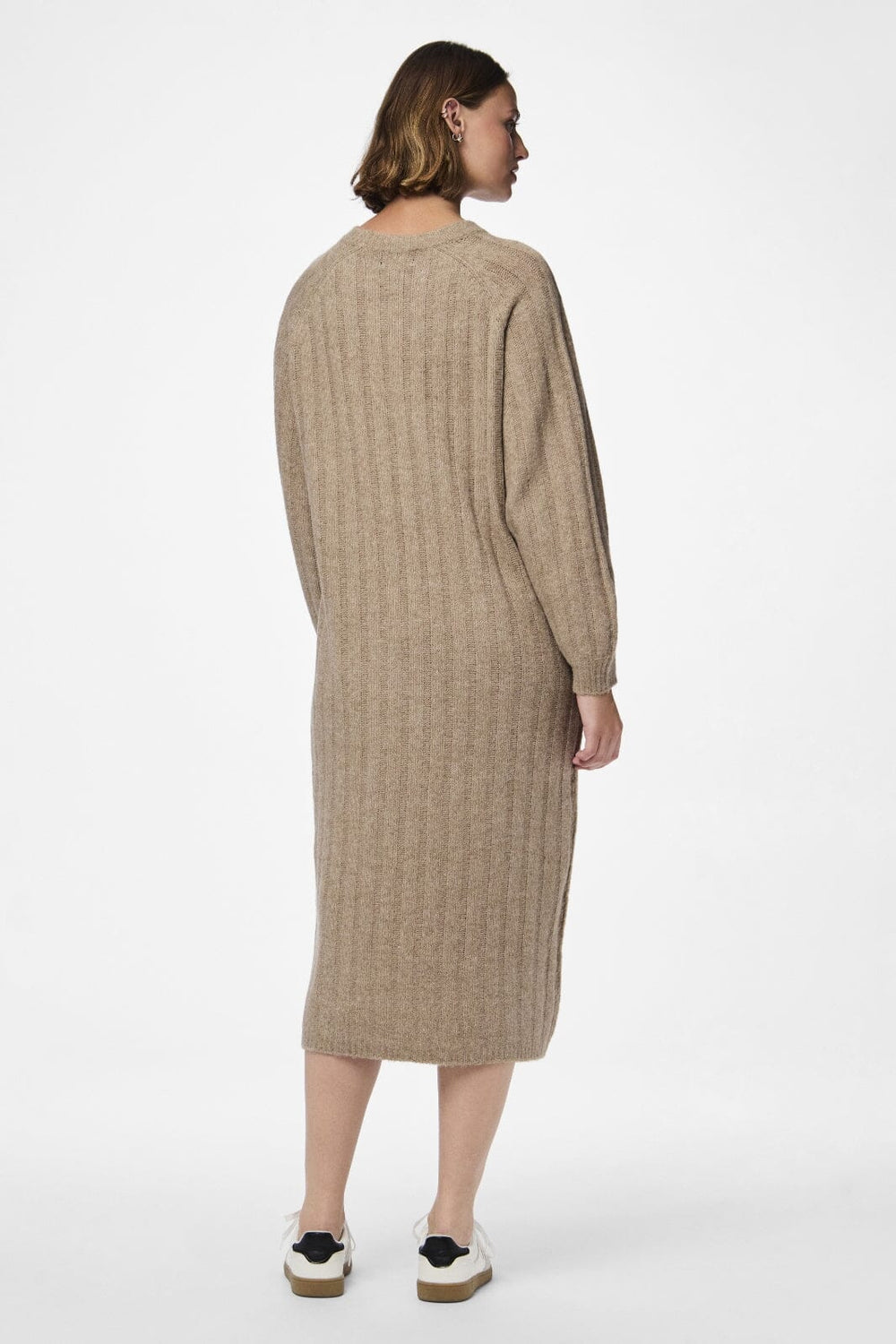 Pieces - Pcmaggy Ls Knit Dress - 4542704 Taupe Gray