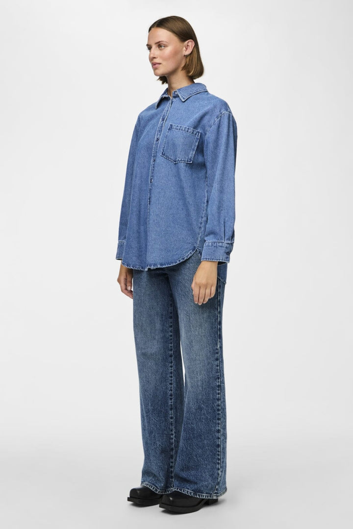 Pieces - Pcmaisie Ls Denim Shirt - 4544392 Medium Blue Denim