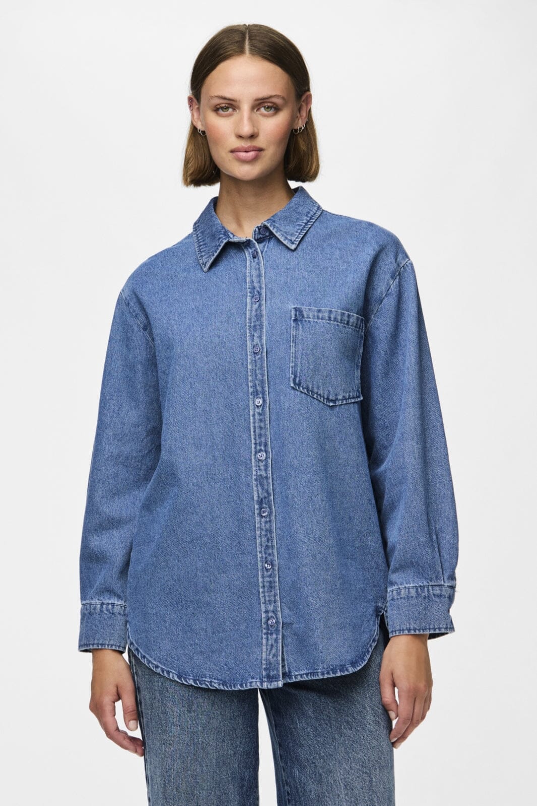 Pieces - Pcmaisie Ls Denim Shirt - 4544392 Medium Blue Denim