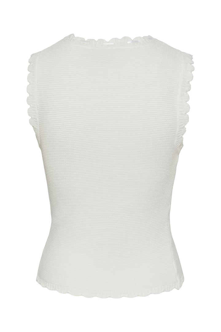 Pieces - Pcmary Sl Knit Top Pa - 4456154 Cloud Dancer