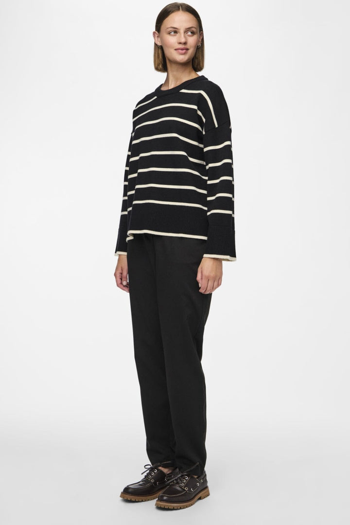 Pieces - Pcmathilde Ls O-Neck Knit - 4542675 Black Birch