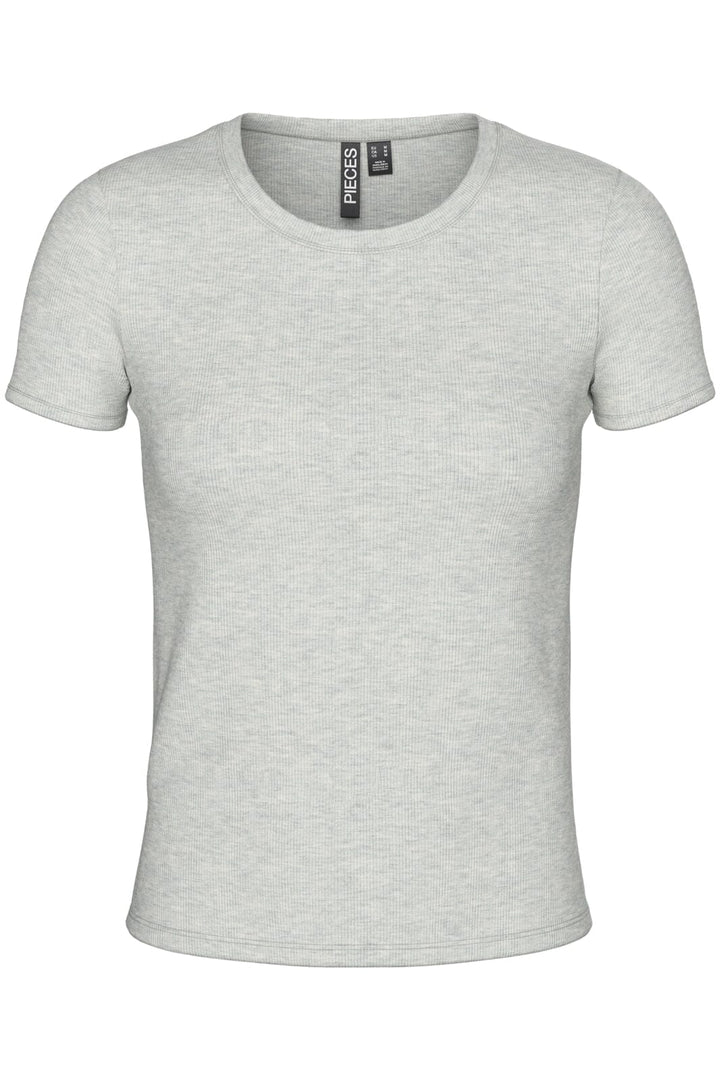 Pieces - Pcmay Ss Tee - 4640345 Light Grey Melange