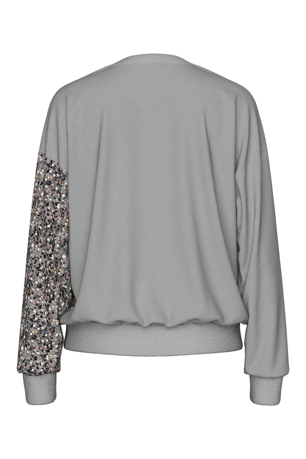 Pieces - Pcnancy Ls Sweat - 4668641 Light Grey Melange Silver Sequence