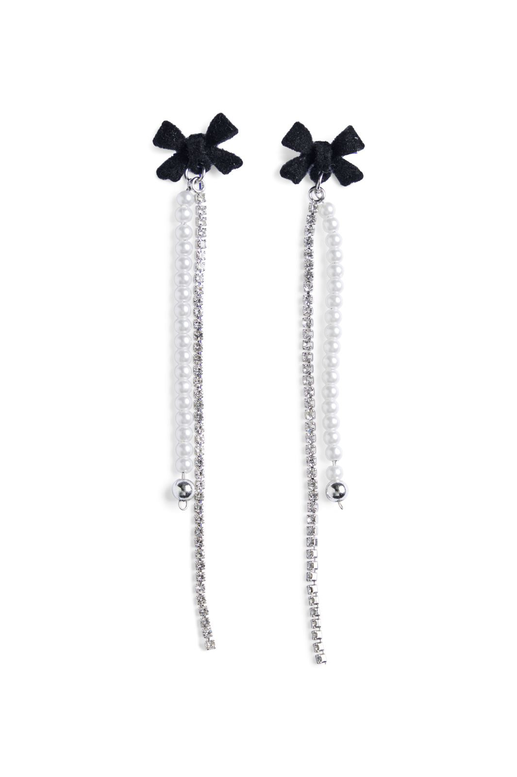 Pieces - Pcnikki Earrings Box - 4585600 Silver Colour St1/Black Bow