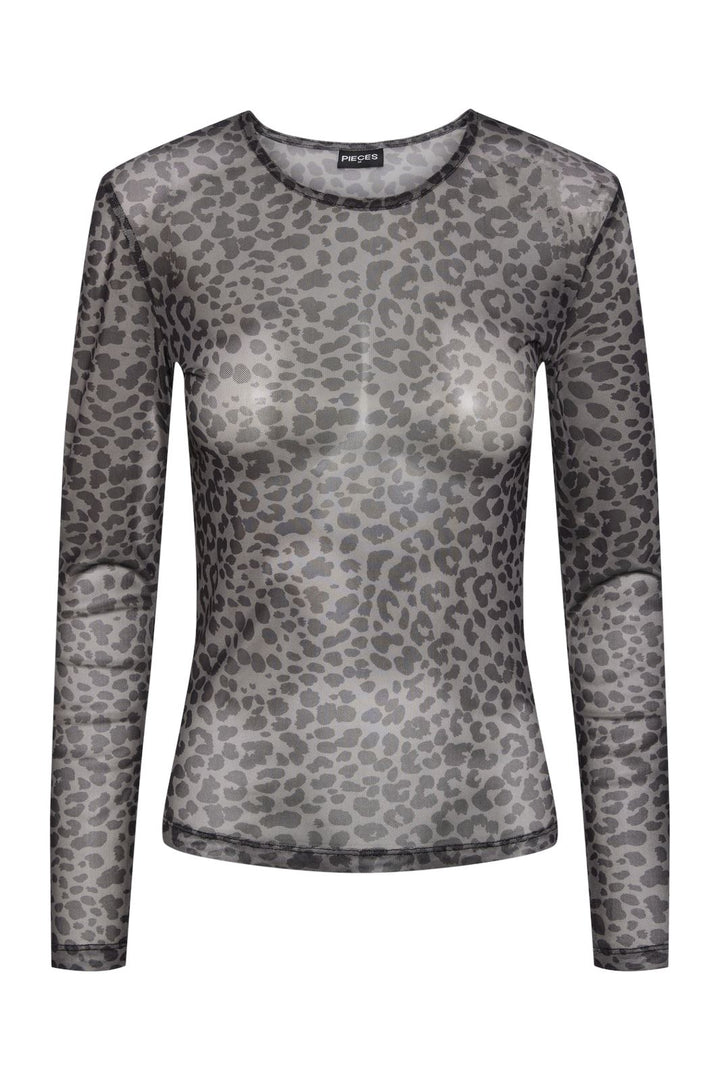 Pieces - Pcninni Ls Mesh Top - 4400163 Black Leo