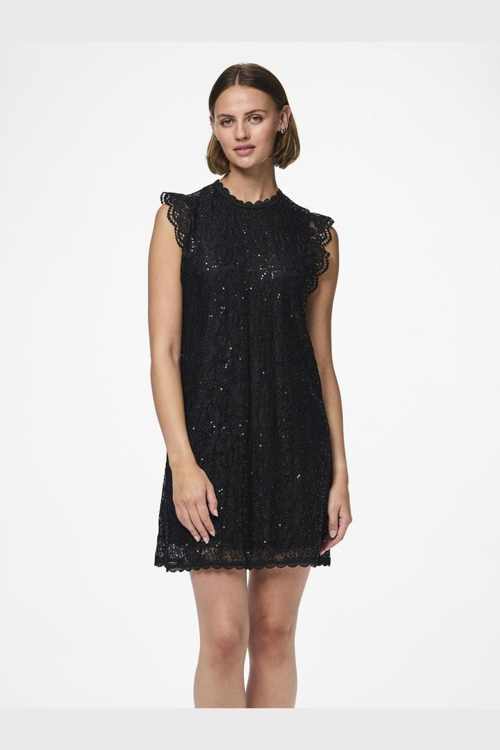 Pieces - Pcolline Sl Lace Sequins Dress Cp - 4567446 Black