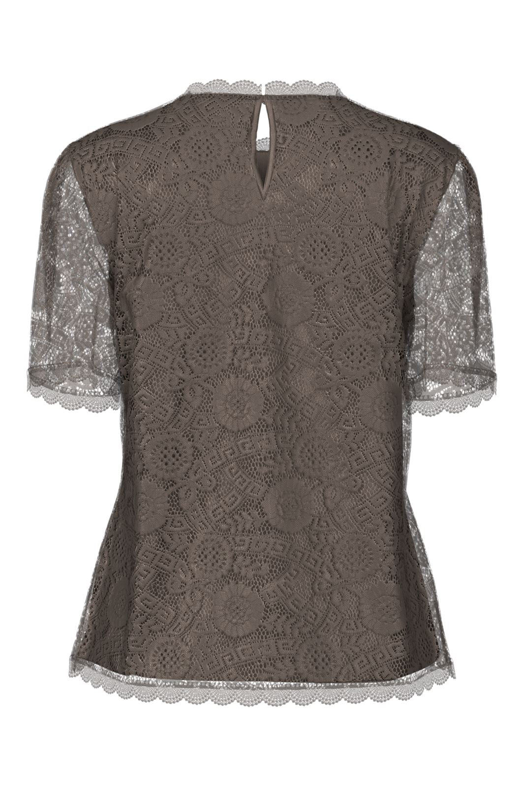 Pieces - Pcolline Ss Lace Top - 4532907 Morel