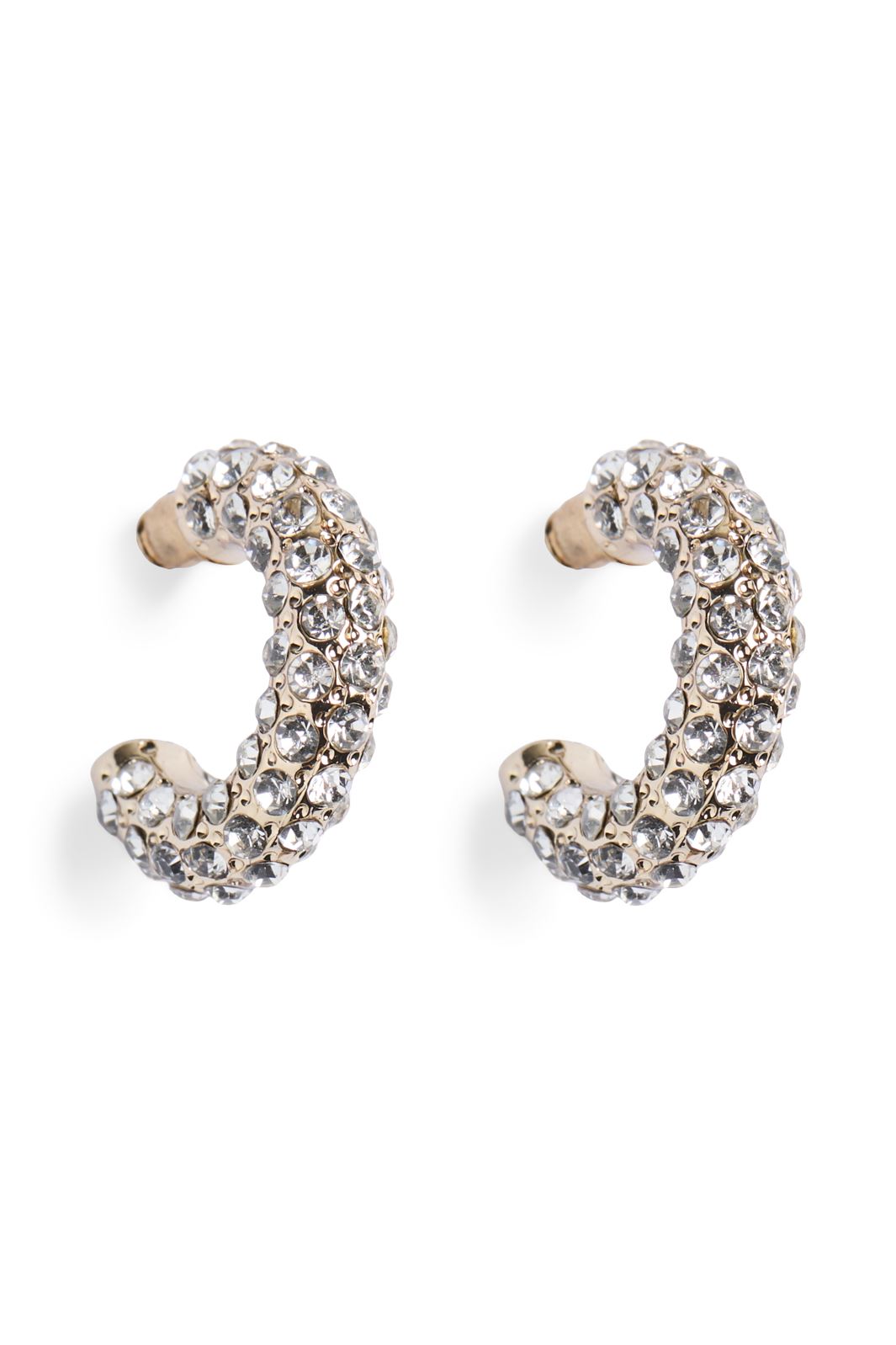 Pieces - Pcpenne Earrings Box - 4698758 Gold Colour St 1 Clear Stone