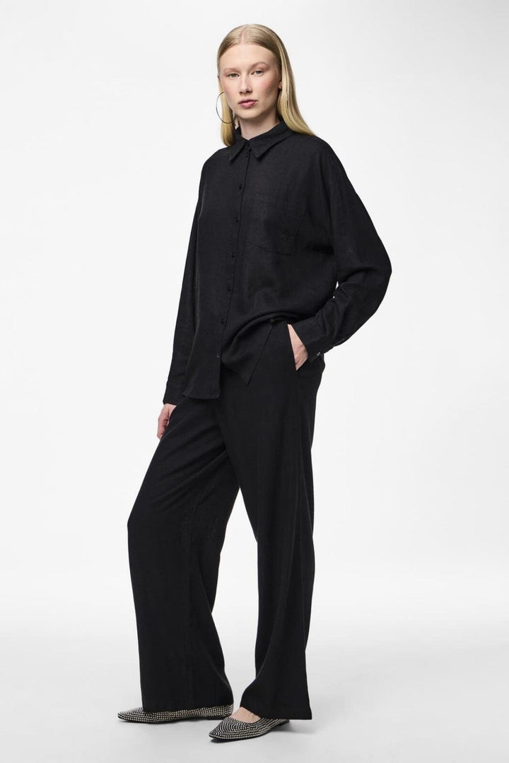 Pieces - Pcpia Ls Loose Shirt - 4476661 Black