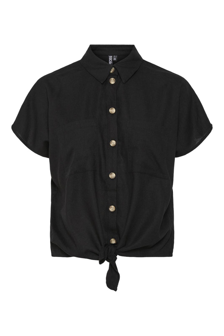 Pieces - Pcpia Ss Tie Shirt - 4648816 Black