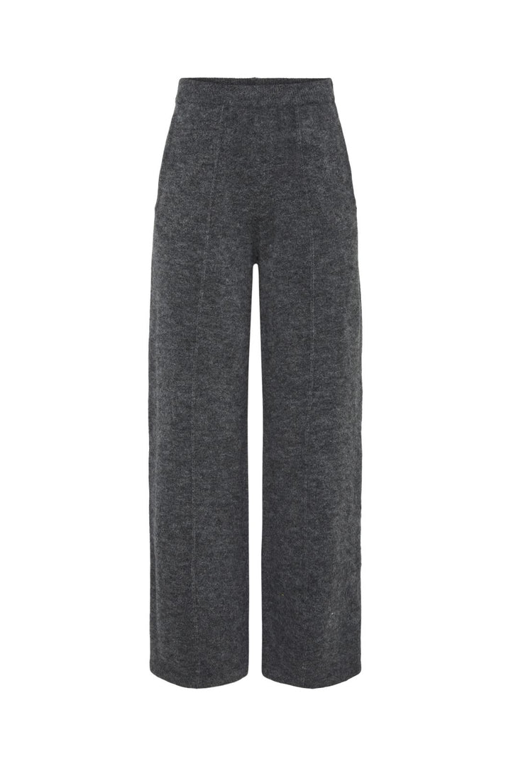 Pieces - Pcpiko Wide Knit Pant - 4631068 Dark Grey Melange