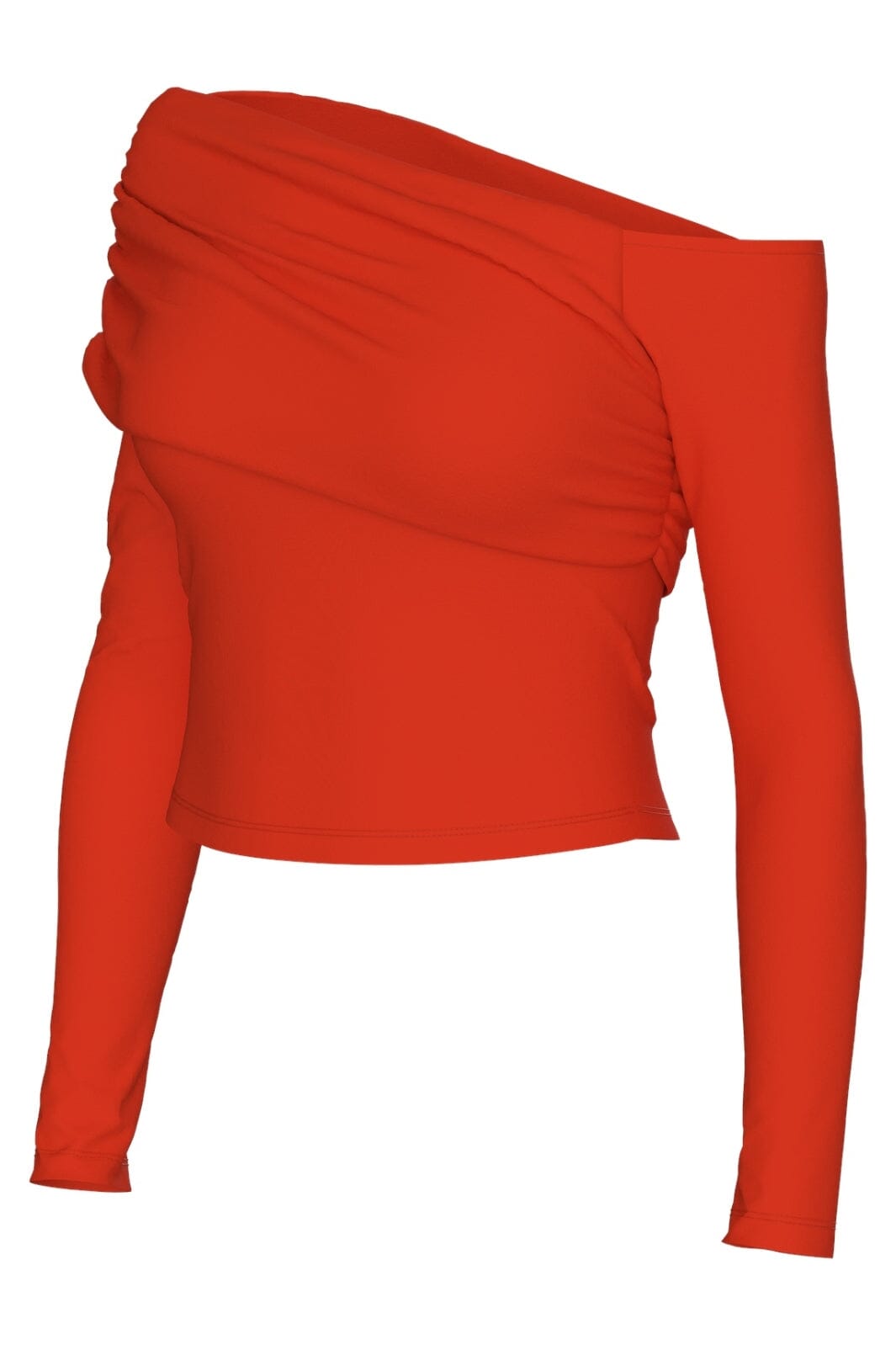 Pieces - Pcremi Ls Off Shoulderr Top - 4722810 High Risk Red Toppe 