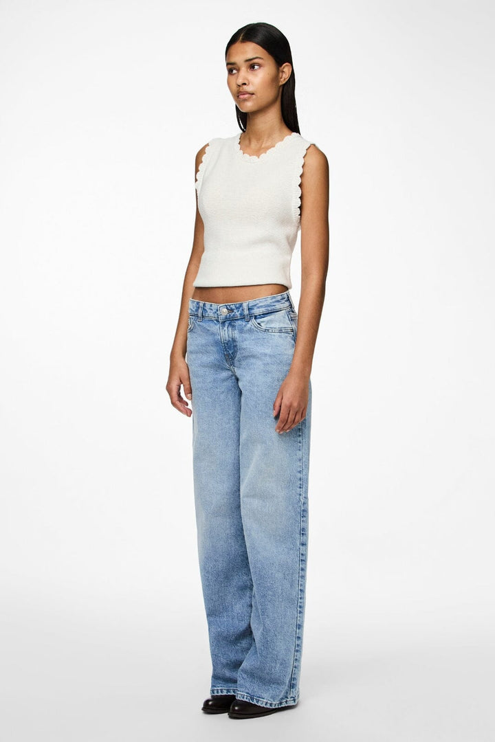 Pieces - Pcselma Lw Wide Jeans Lb - 4622362 Light Blue Denim