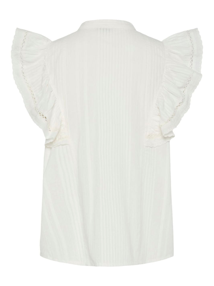 Pieces - Pcsikka Sl Shirt Mpa - 4699236 Cloud Dancer