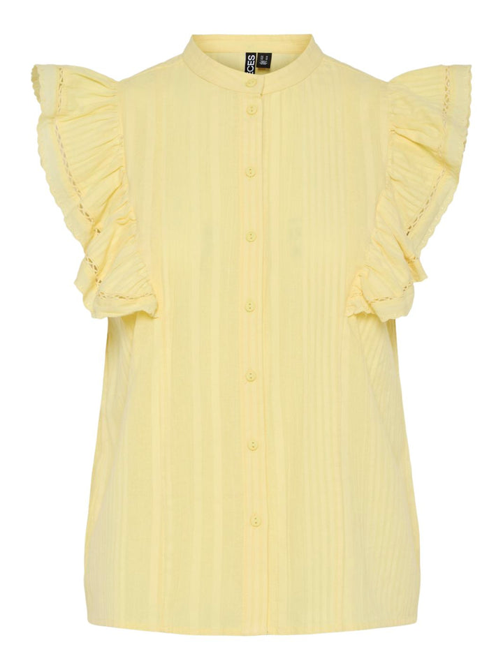 Pieces - Pcsikka Sl Shirt Mpa - 4699237 Pale Banana