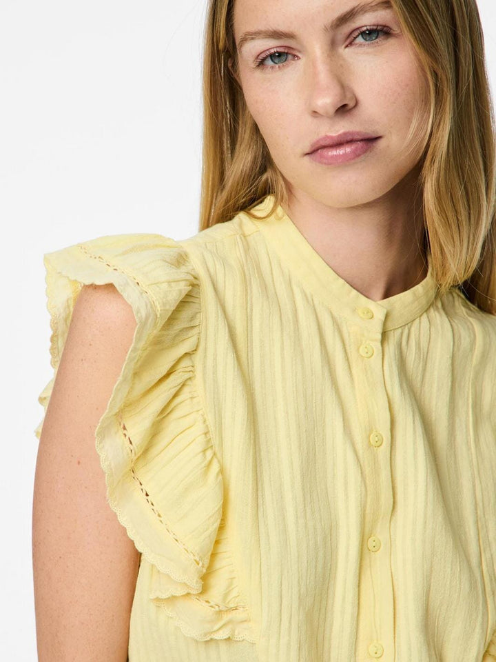 Pieces - Pcsikka Sl Shirt Mpa - 4699237 Pale Banana