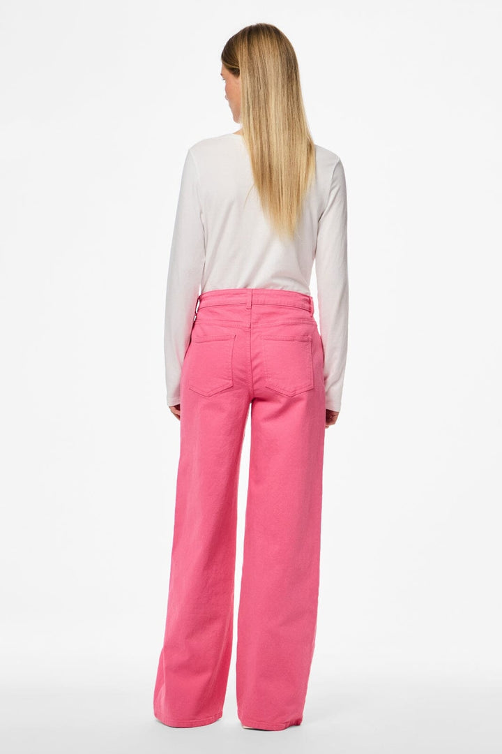 Pieces - Pcsvala Wide Denim Jeans - 4693627 Pink Lemonade