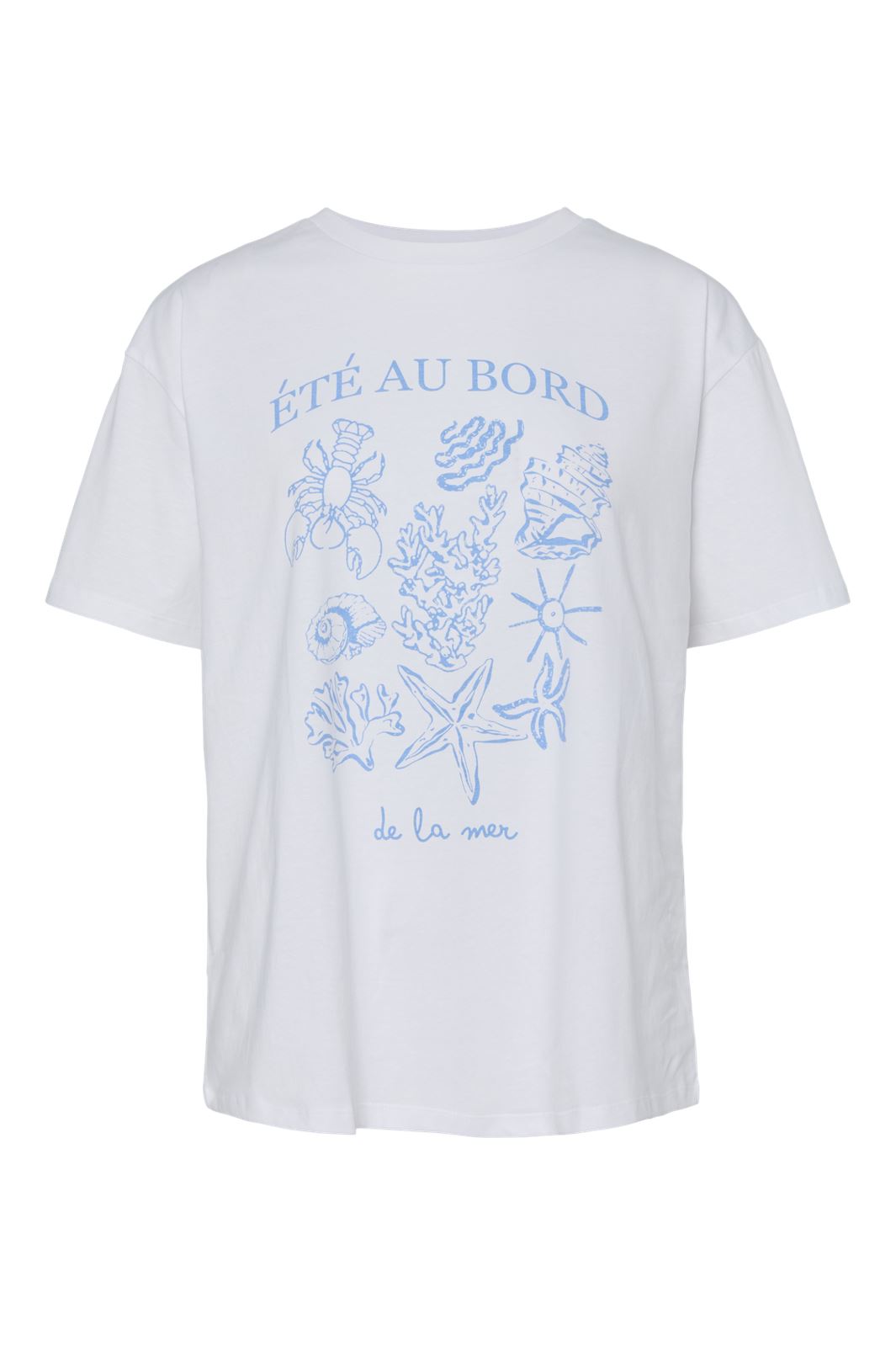 Pieces - Pctaylor Ss Printed T-Shirt - 4730271 Bright White De La Mer