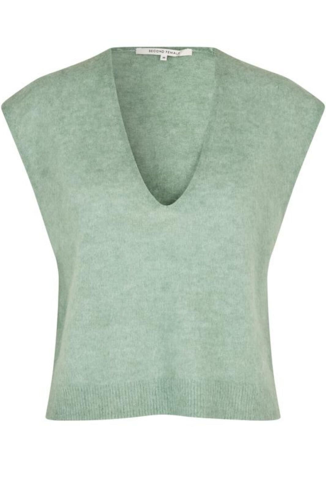 Second Female - Camryn Knit Vest 58968 - Slate Green