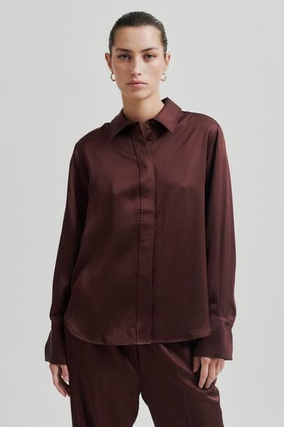 Second Female - Livo Classic Shirt 59091 - Bitter Chocolate Skjorter 