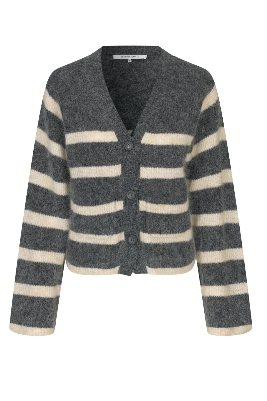 Second Female - Ovalis Knit Wide Sleeve Cardigan - Volcanic Ash Cardigans 