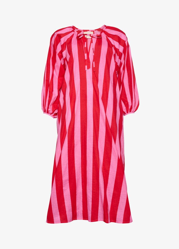 Sissel Edelbo - Nelle Dress SE 1379 - Red & Pink Stripe Kjoler 