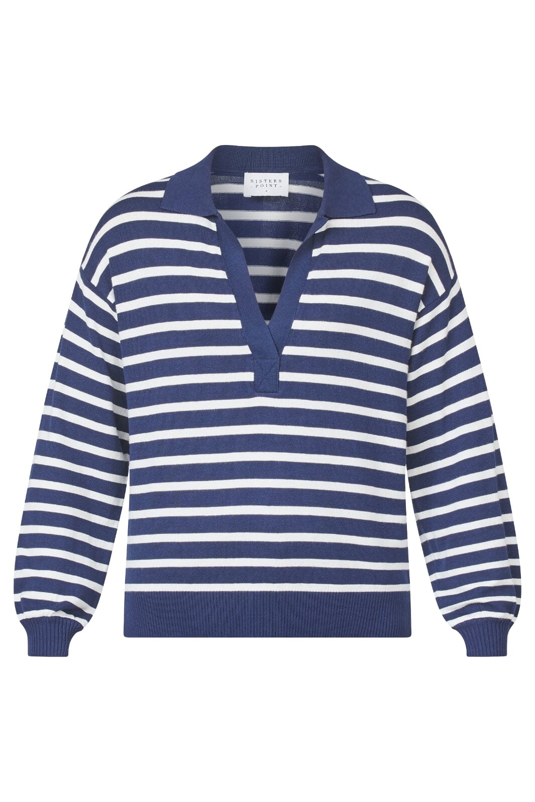 Sisters Point - Hilva-Polo.Ls1 - 830 Navy/Cream Strikbluser 