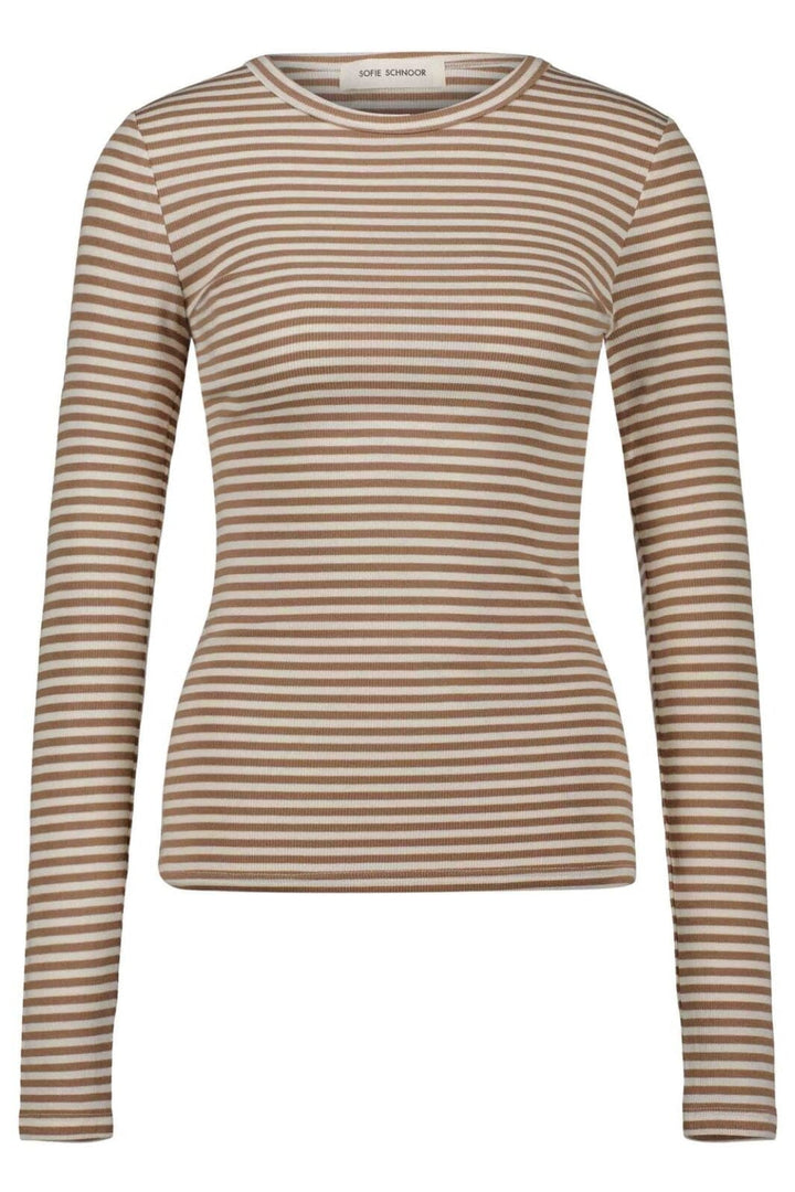 Sofie Schnoor - T-Shirt Long Sleeve - 7120 Beige Striped T-shirts 