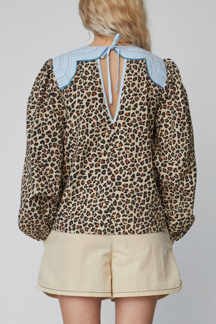 Stella Nova - Leopard Blouse With Embroidery - 081 Leopard Bluser 