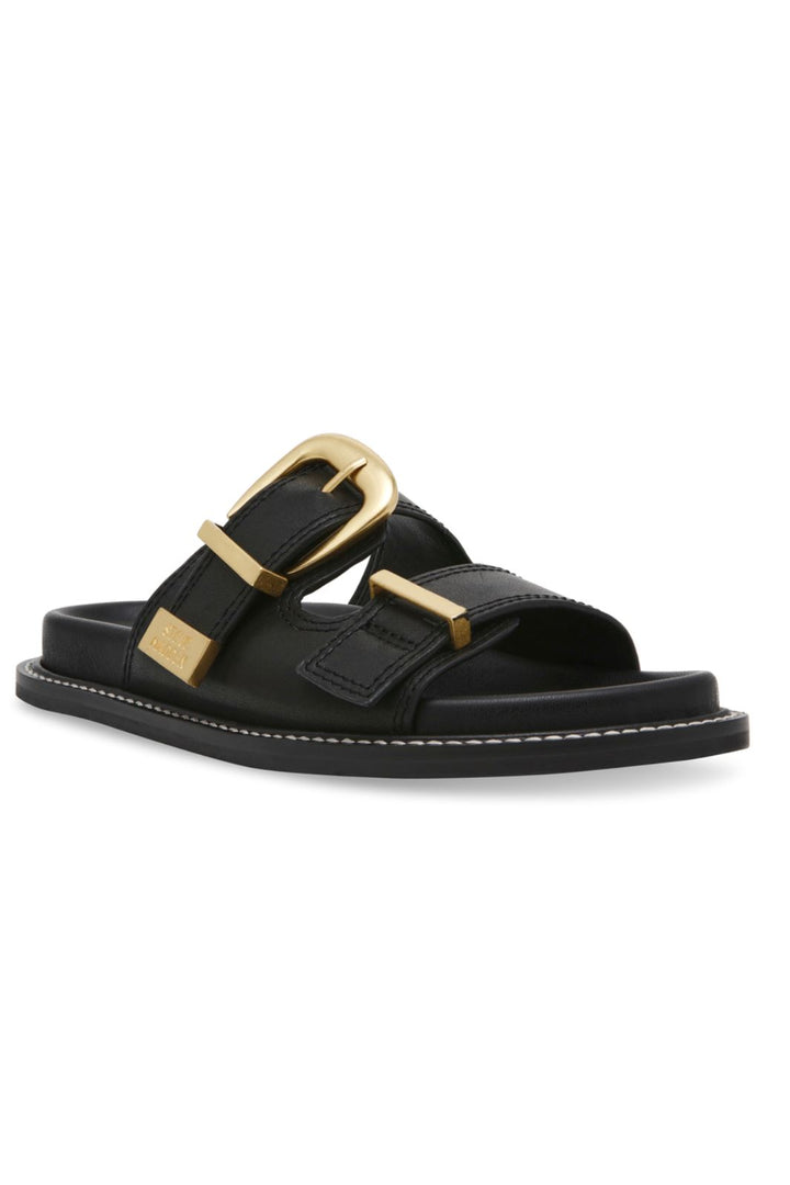 Steve Madden - Arch-E Slides SM19000133 - 05O Blk Action Leather Sandaler 