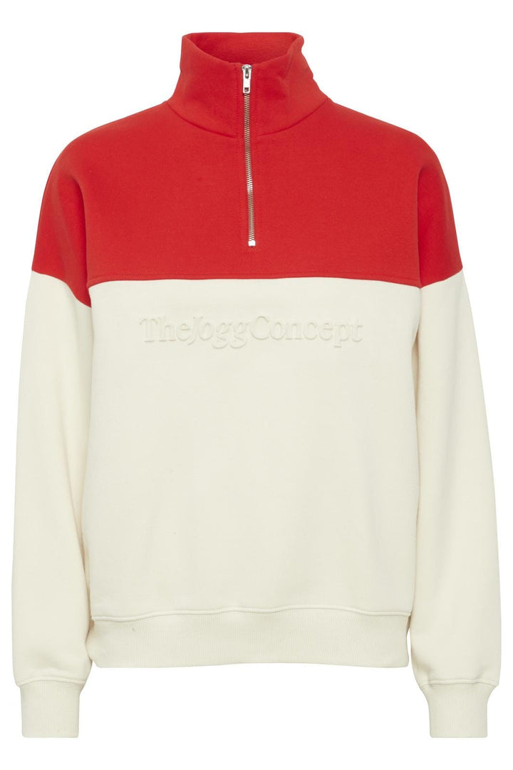 The Jogg Concept - Jcsage Halzip Sweatshirt - Racing Red Mix