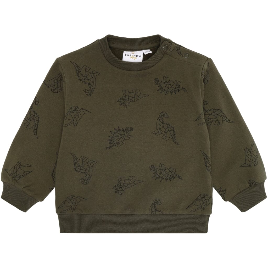 The New Siblings - Tnslaurent Sweatshirt - Ivy Green Dino Aop Sweatshirts 