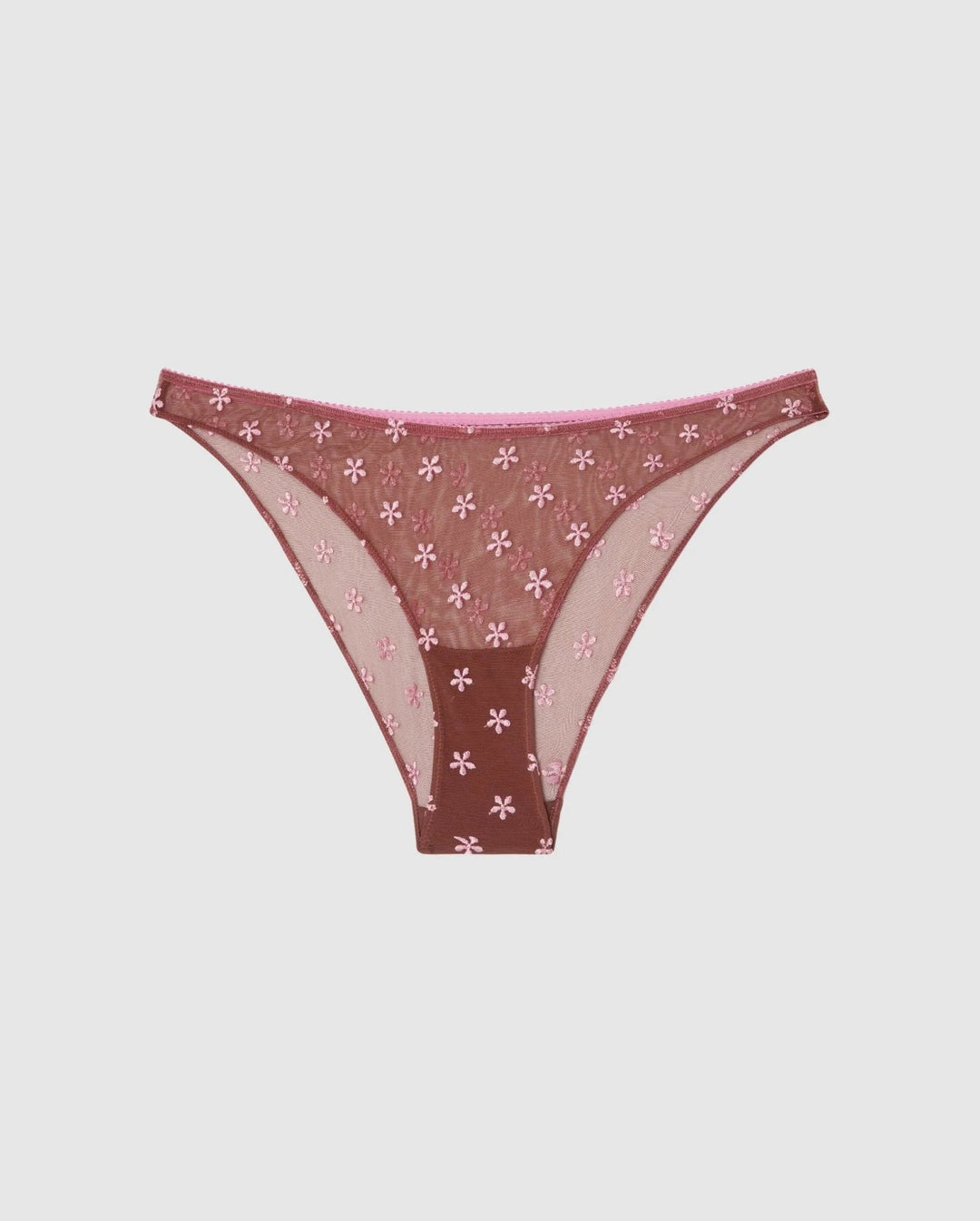 Understatement Underwear - Mesh Bikini Briefs - Mocha/Candy Pink Trusser 