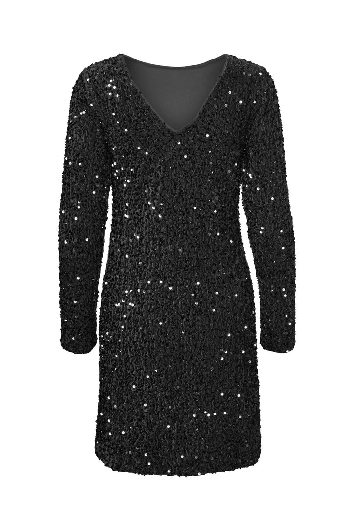 Vero Moda - Vmbella Ls Short 2-Way Dress - 4675526 Black Black Sequins