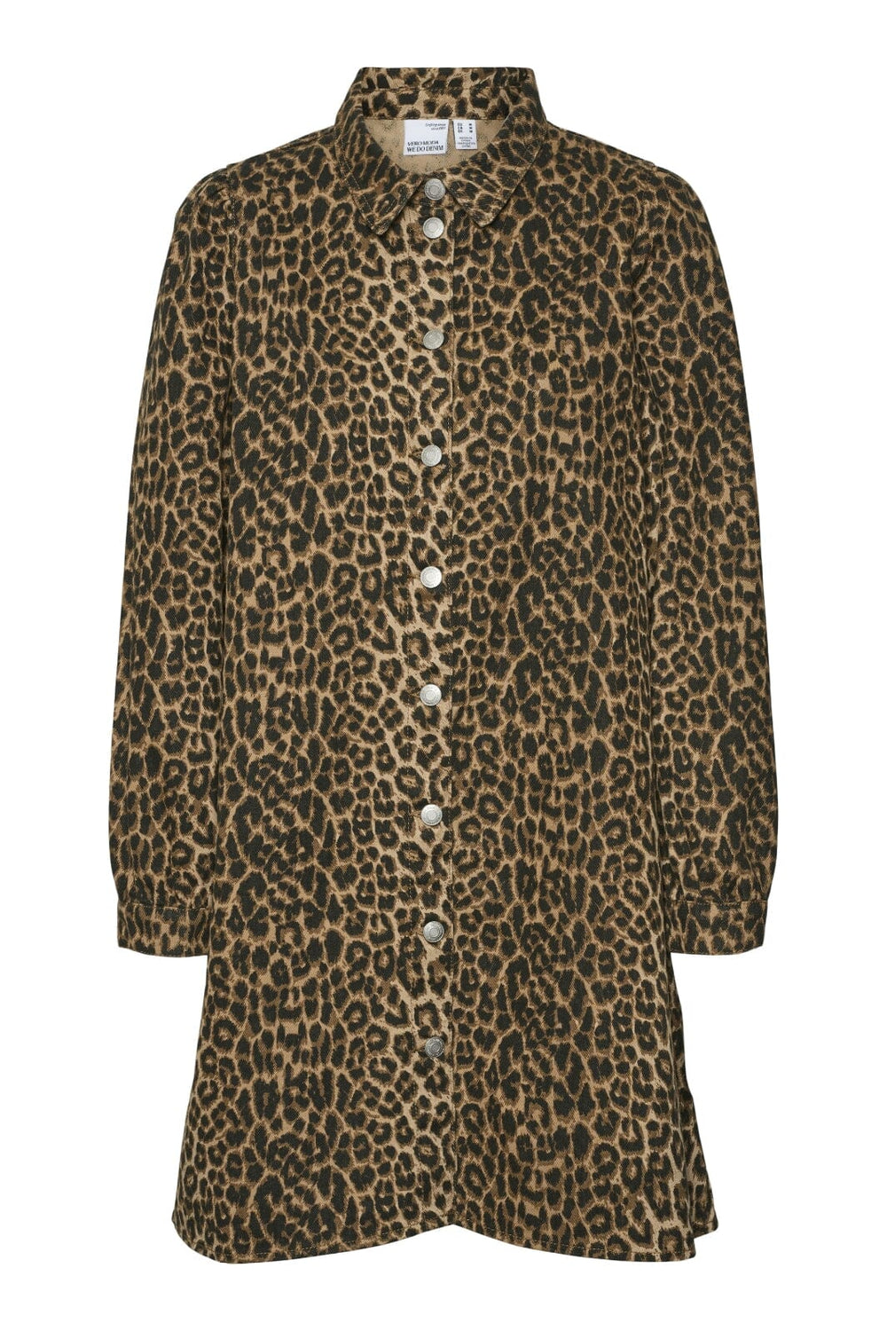 Vero Moda - Vmlucie Ls Short Leo Dress - 4730249 Silver Mink Leopard Kjoler 