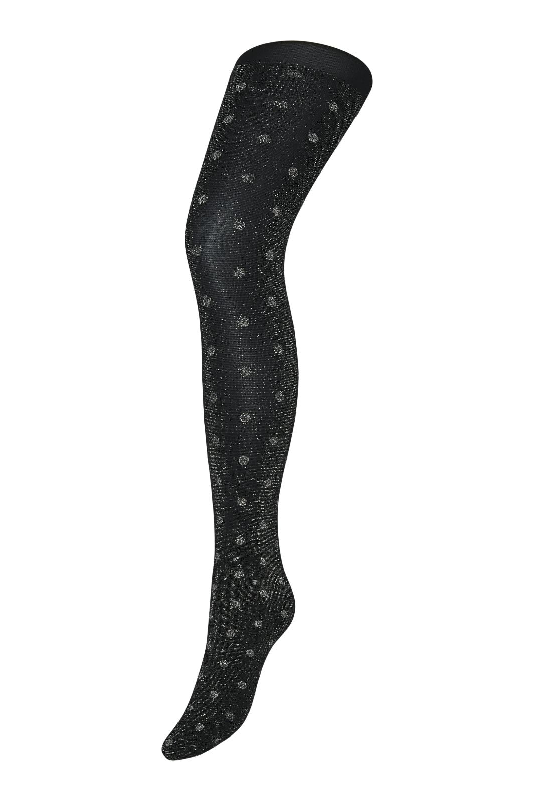 Vero Moda - Vmparis Glitter Tights - 4537016 Black Silver Lurex Strømpebukser 