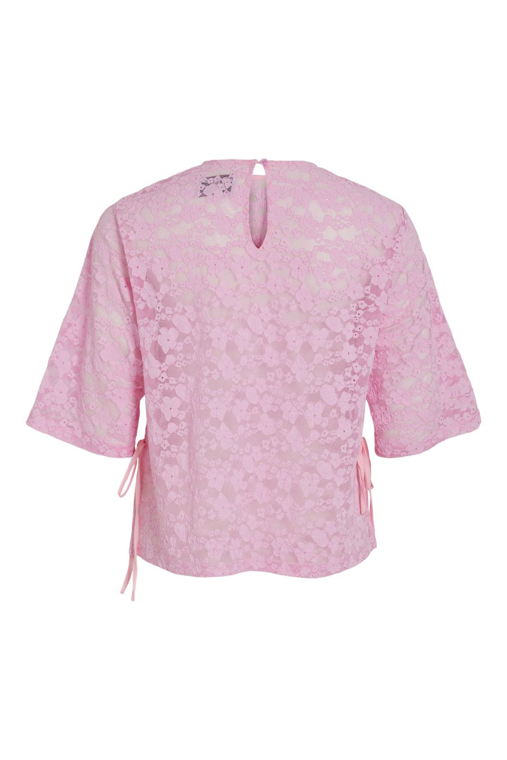 Vila - Ian 2/4 Sleeves Lace T-Shirt - 4759580 Bonbon