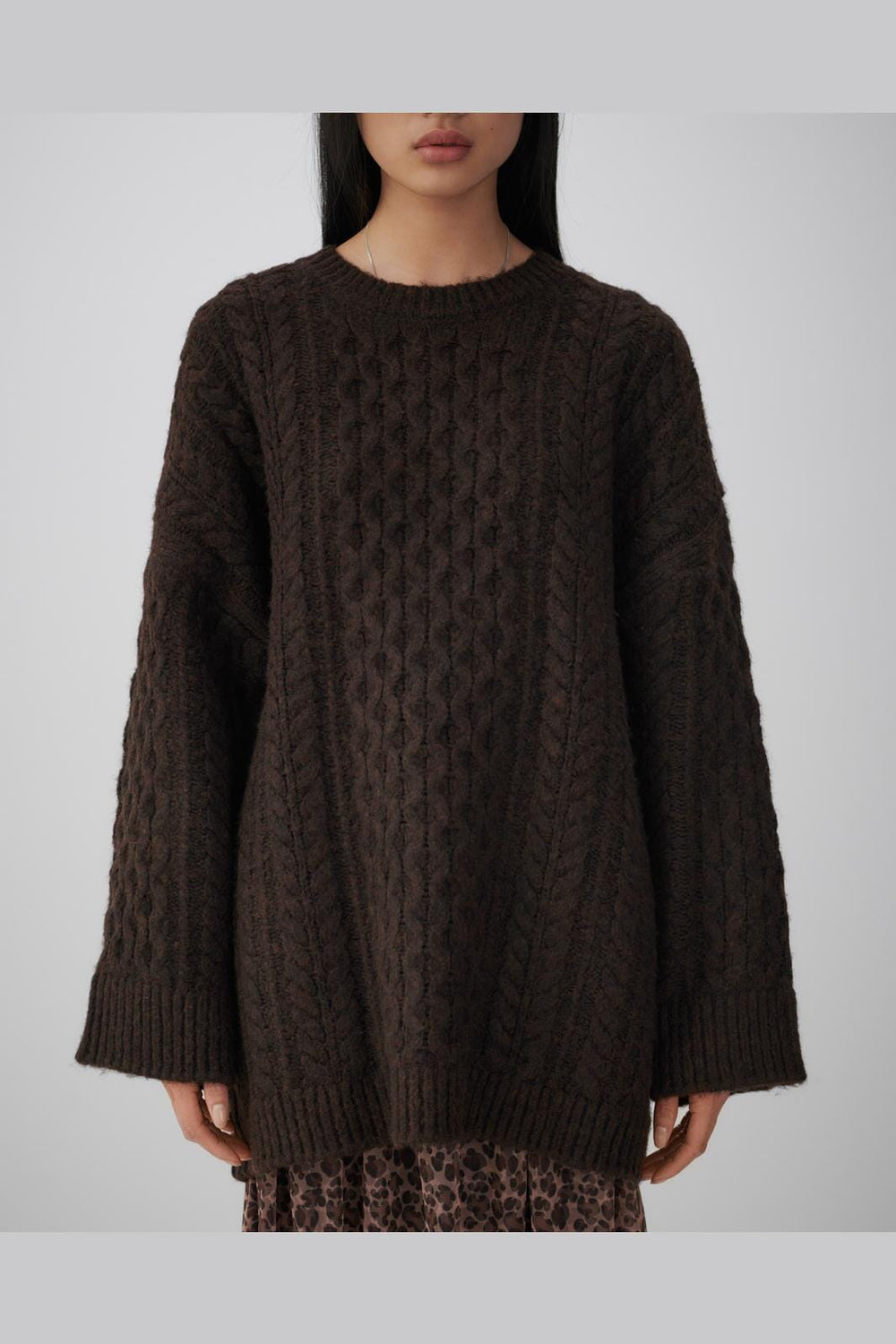 Vila - Vikaia L/S Oversize Cable Knit - 4720441 Coffee Bean