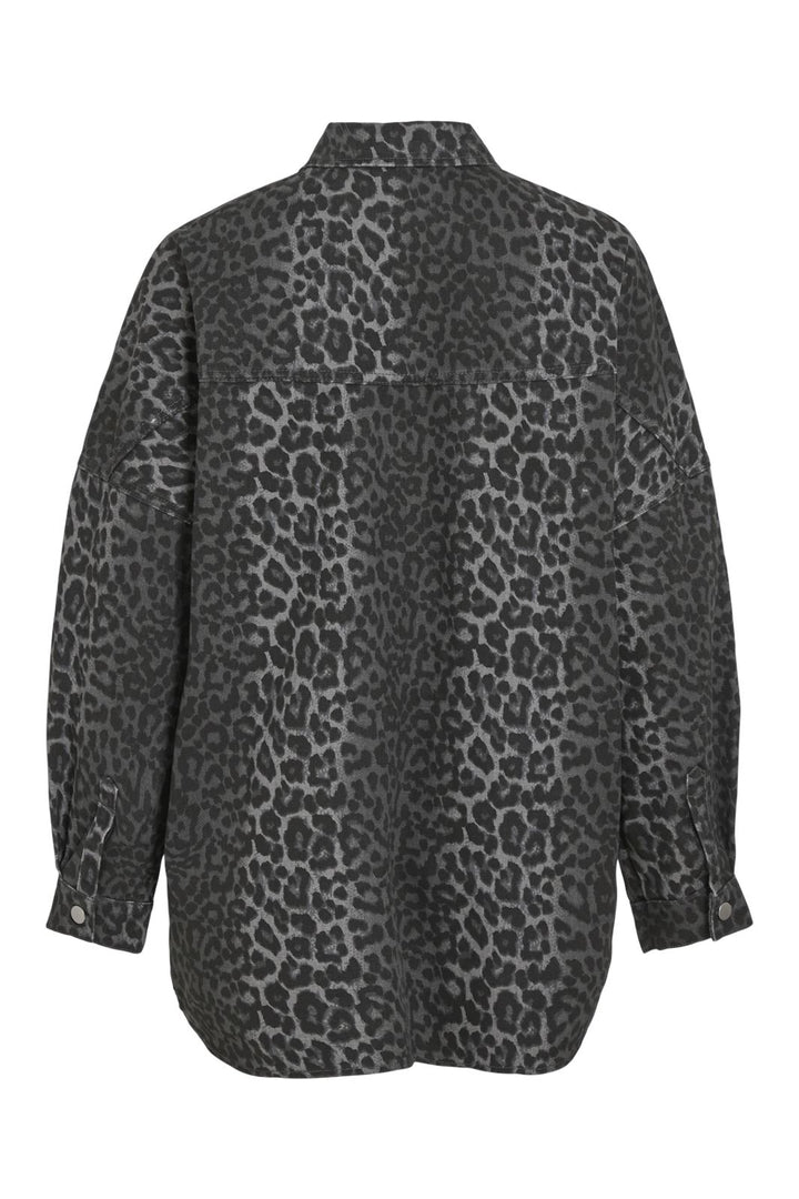 Vila - Vimalou L/S Oversize Leo Denim Shirt - 4755226 Poppy Seed Leopard