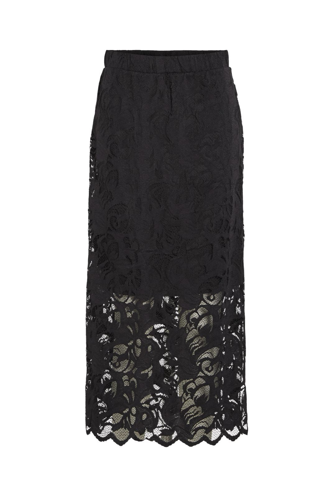 Vila - Vistacy Ankel Skirt/R - 4581358 Black Beauty