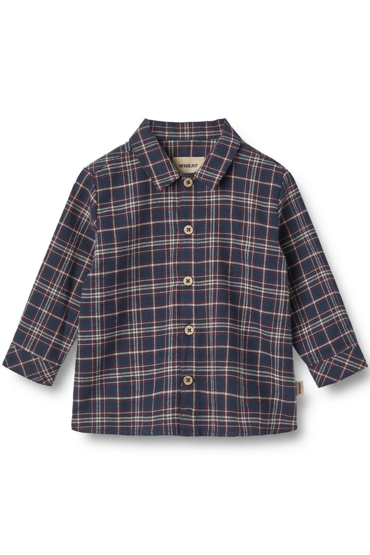 Wheat - Shirt Oscar 6659k-464-GOTS - 1437 navy check Skjorter 